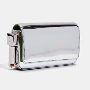 Edie Parker Burn Clutch in Silver Mirror | Retractable lighter attached